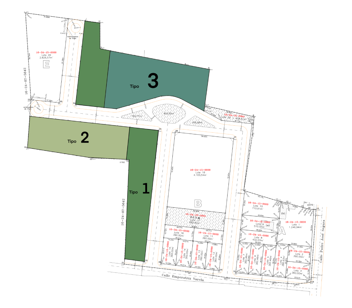 Plano Bosques N°1 - Diferenciado por Tipos